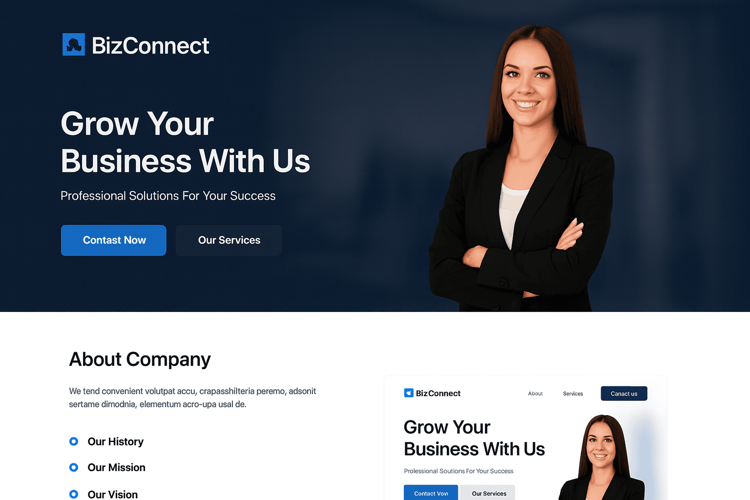BizConnect Landing — Business Promotion Website