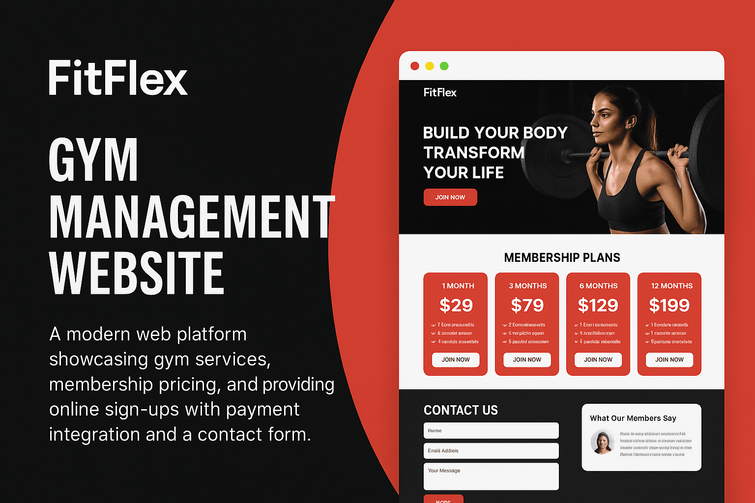 FitFlex Gym Management Website